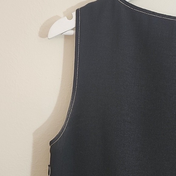 Kasper ASL vintage black shift tank dress with contrasting stitching sz 10 - Picture 9 of 16